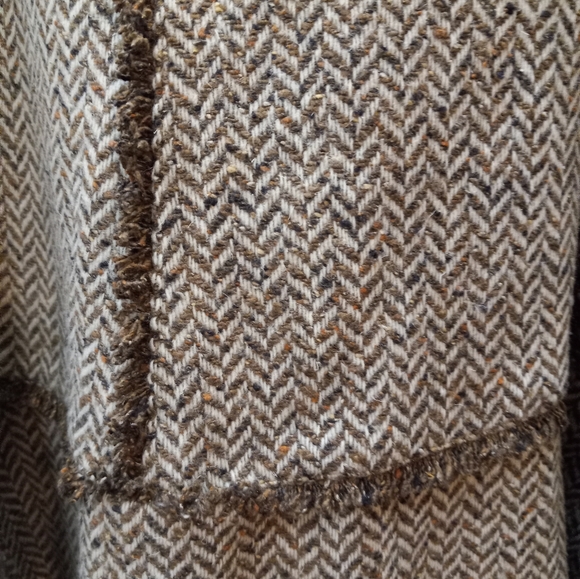 Ann Taylor Loft A-line 45 % Wool 55% Silk Tweed Acetate Lining 12 Brown Skirt - Picture 14 of 16